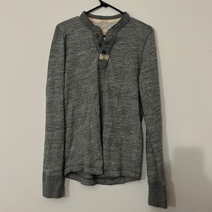 Heather Gray Abercrombie and Fitch Henley long sleeve